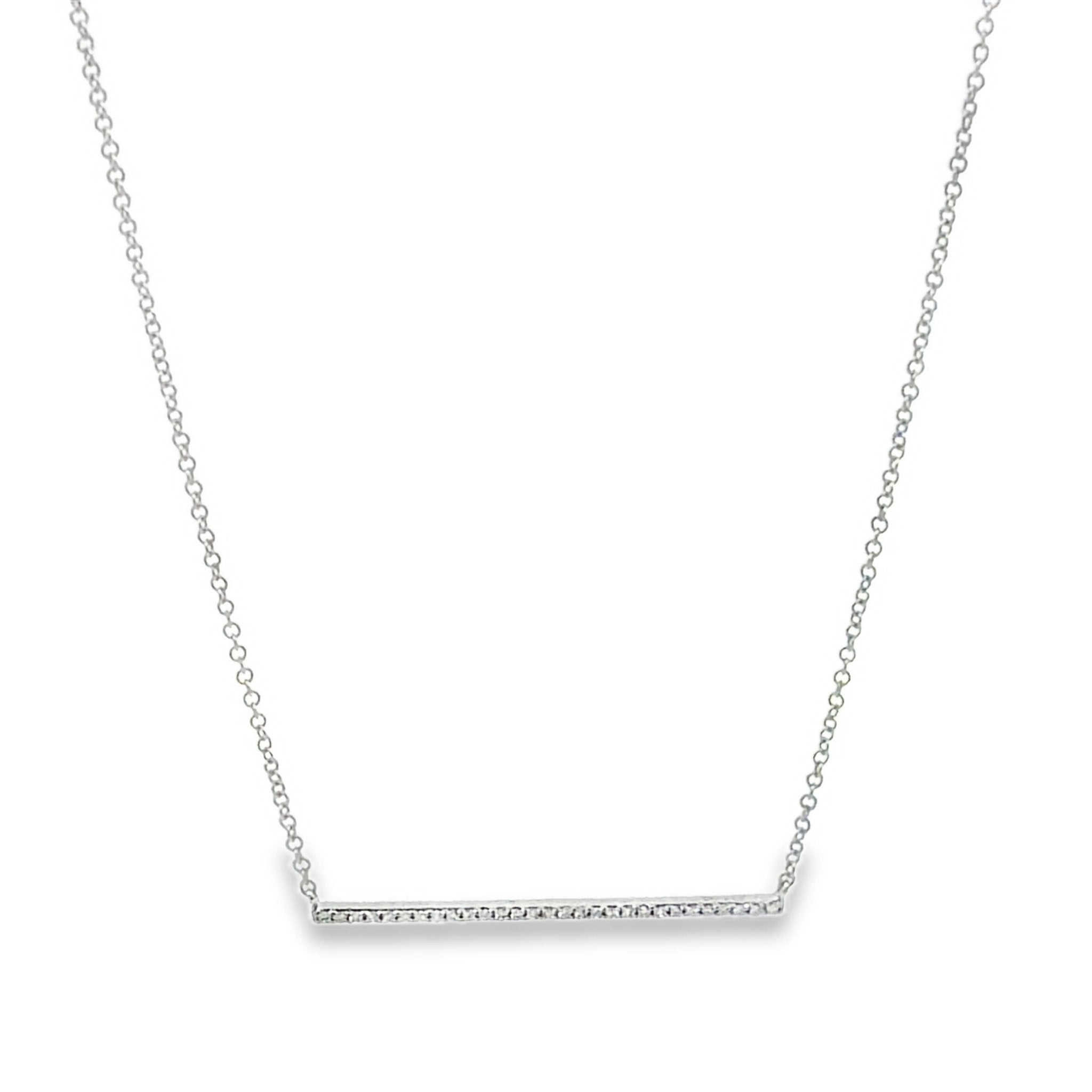 14K Solid Gold and Diamond Trapeze Necklace - Reeves & Reeves