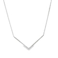 14K Solid White Gold Diamond Arrow Necklace - Reeves & Reeves
