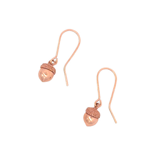 18k Rose Gold Acorn Earrings - Reeves & Reeves