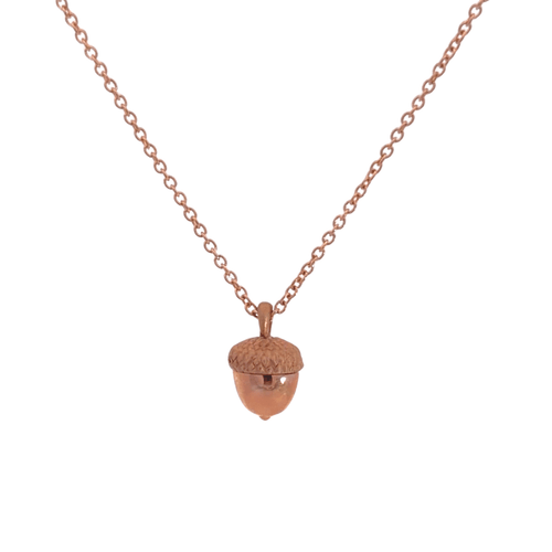 18k Rose Gold Acorn Necklace - Reeves & Reeves