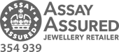 Assay Assured logo for a jewellery retailer with a phone number.
