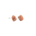 A pair of sterling silver and 18ct rose gold plated Fircone stud earrings.