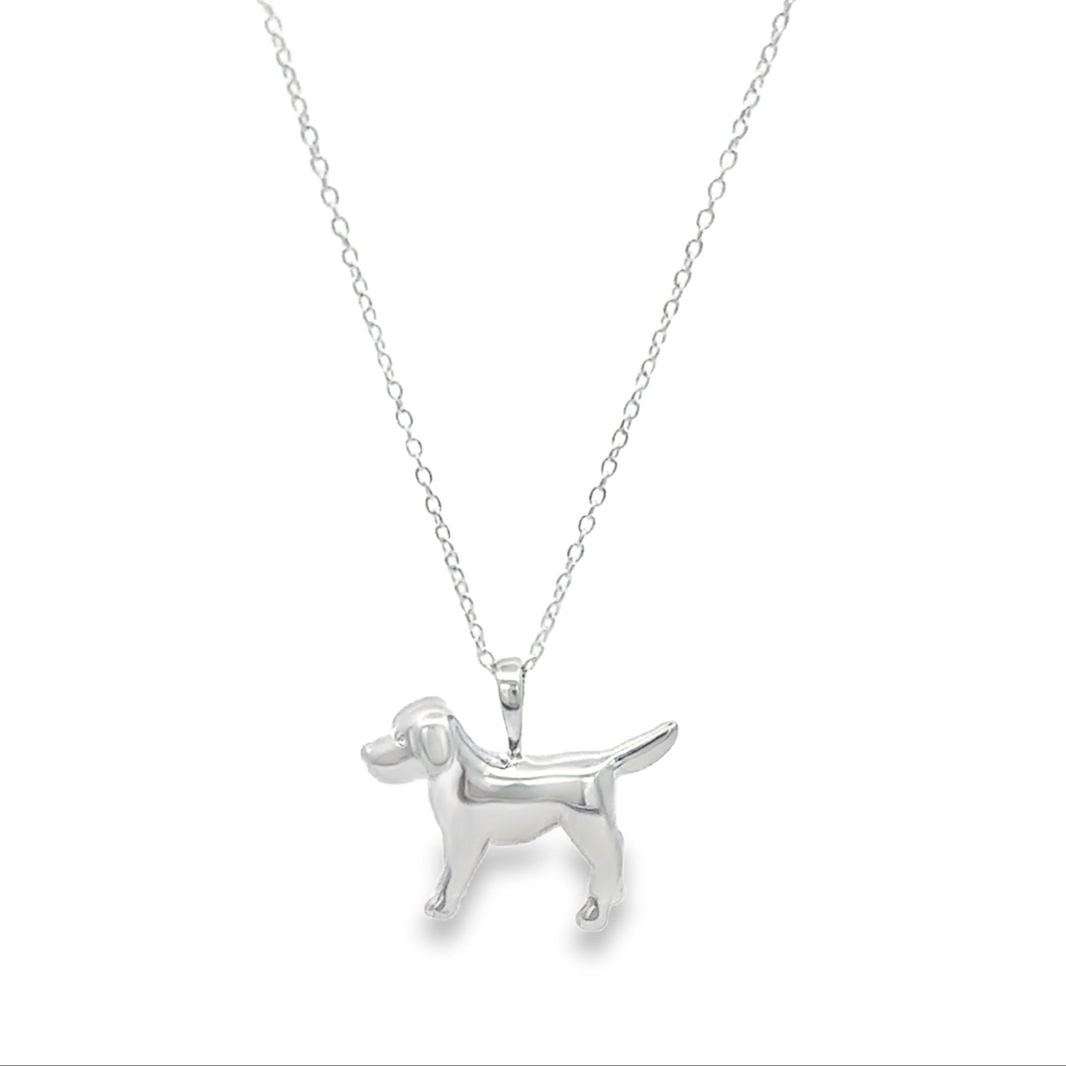 Sterling Silver Dog Pendant on a silver adjustable chain.