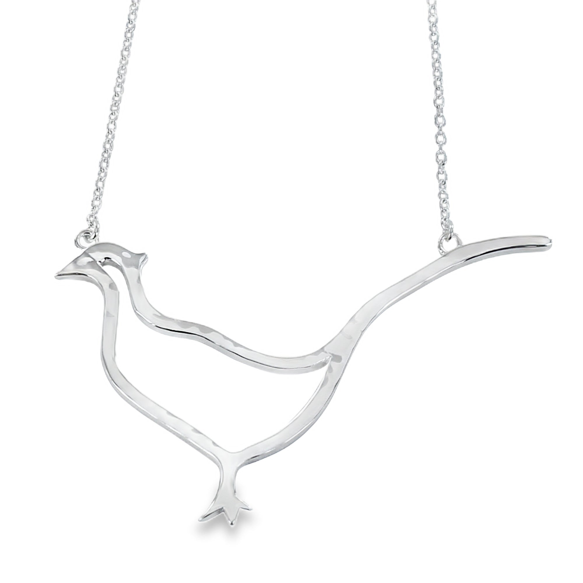 Pheasant Silhouette Sterling Silver Necklace
