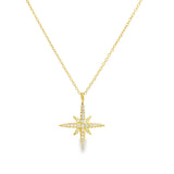 Pavé Follow That Star Necklace Gold - Reeves & Reeves