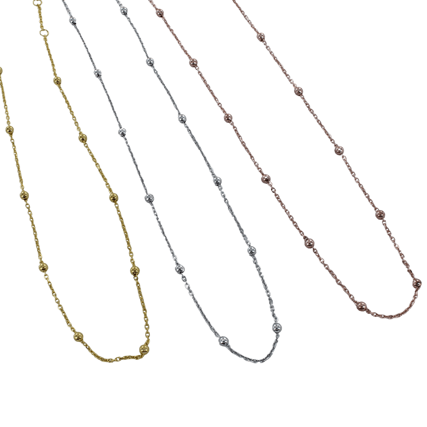 Large Beaded Chain | Sterling Silver with Gold Plate | Reeves & Reeves