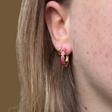 Pink and Gold Heart Hoops