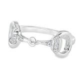 Sterling Silver Pavé Snaffle Ring - Reeves & Reeves