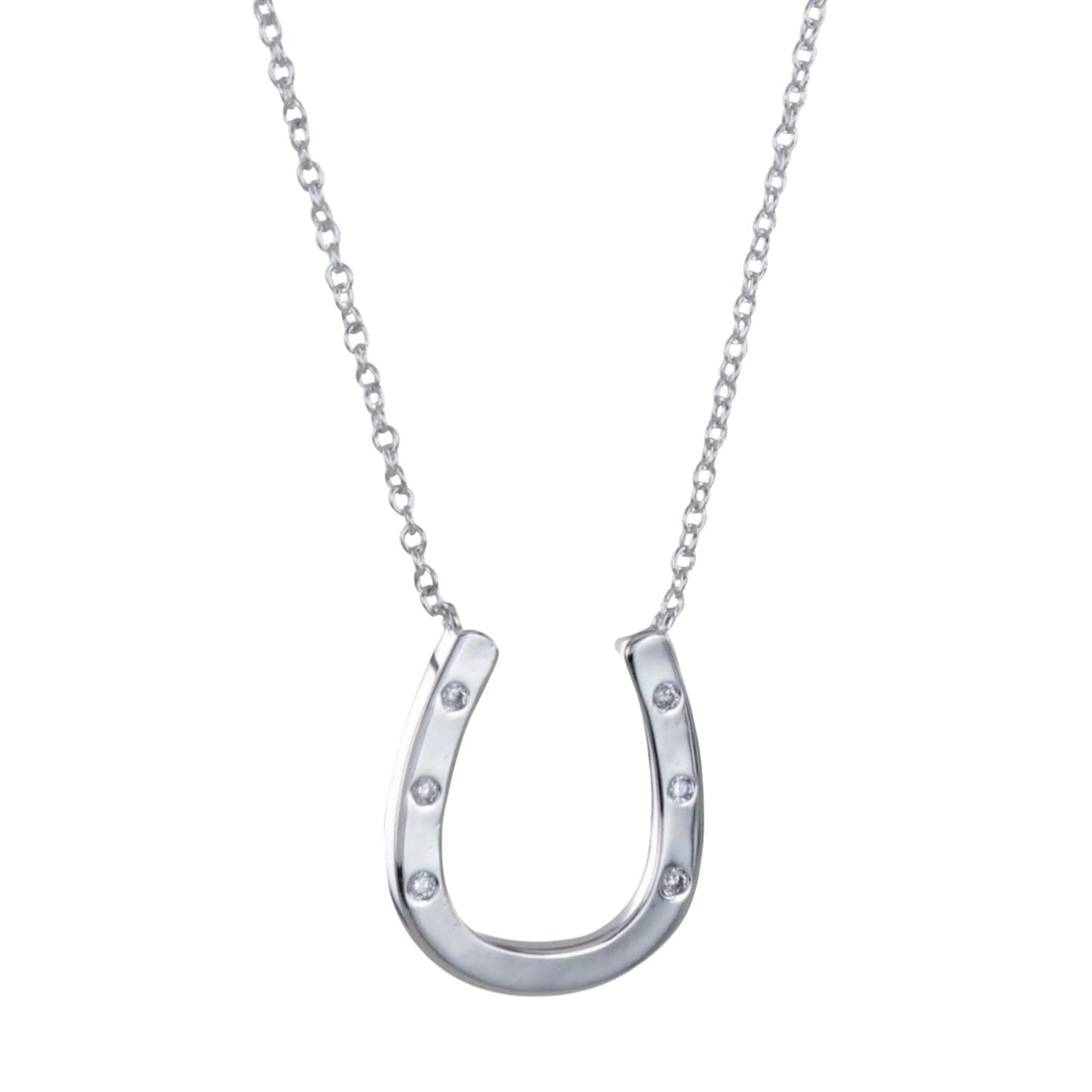 Pavé Horseshoe Necklace | Sterling Silver – Reeves & Reeves