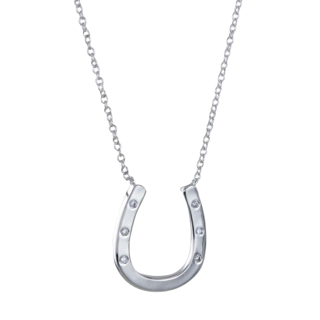 Pavé Horseshoe Necklace Sterling Silver Reeves Reeves