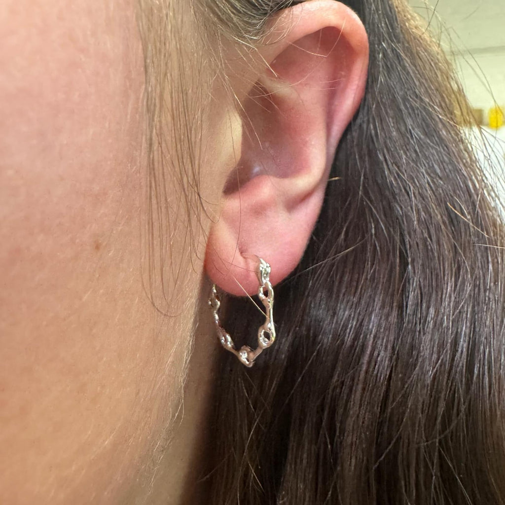 Snaffle Sterling Silver Hoop Earrings