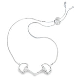 Sterling Silver Snaffle Slider Bracelet on a white background