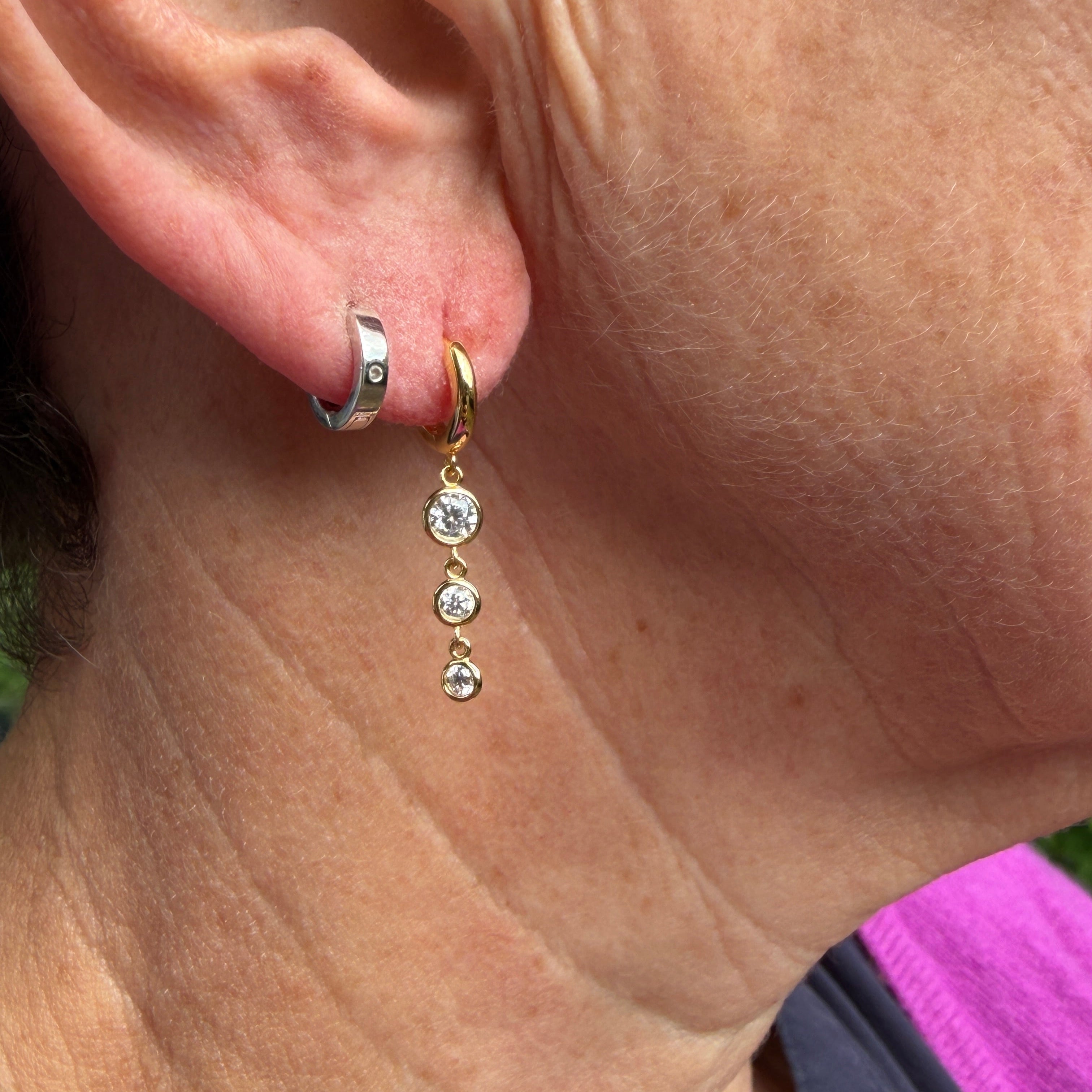 Helena Hoop Drop Earrings
