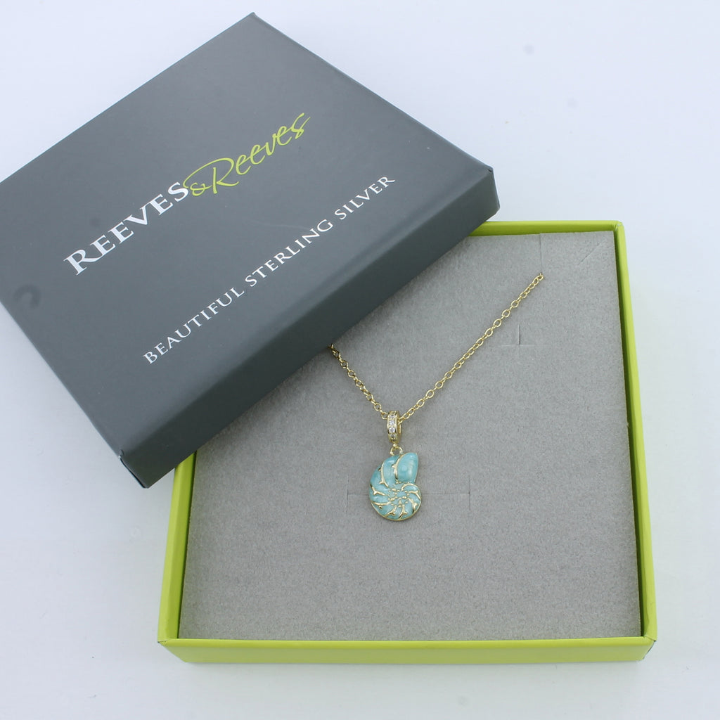Enamel Ammonite Shell Necklace - Reeves & Reeves