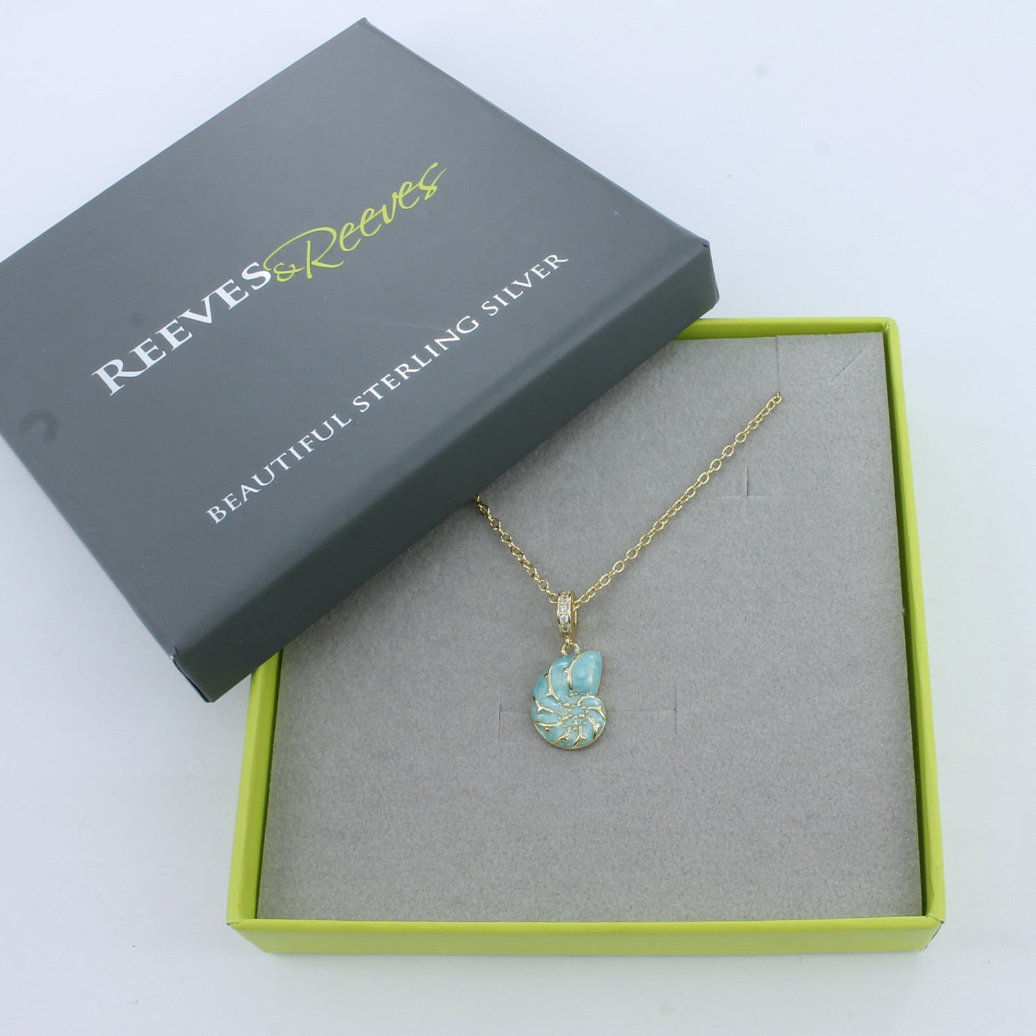 Enamel Ammonite Shell Necklace - Reeves & Reeves