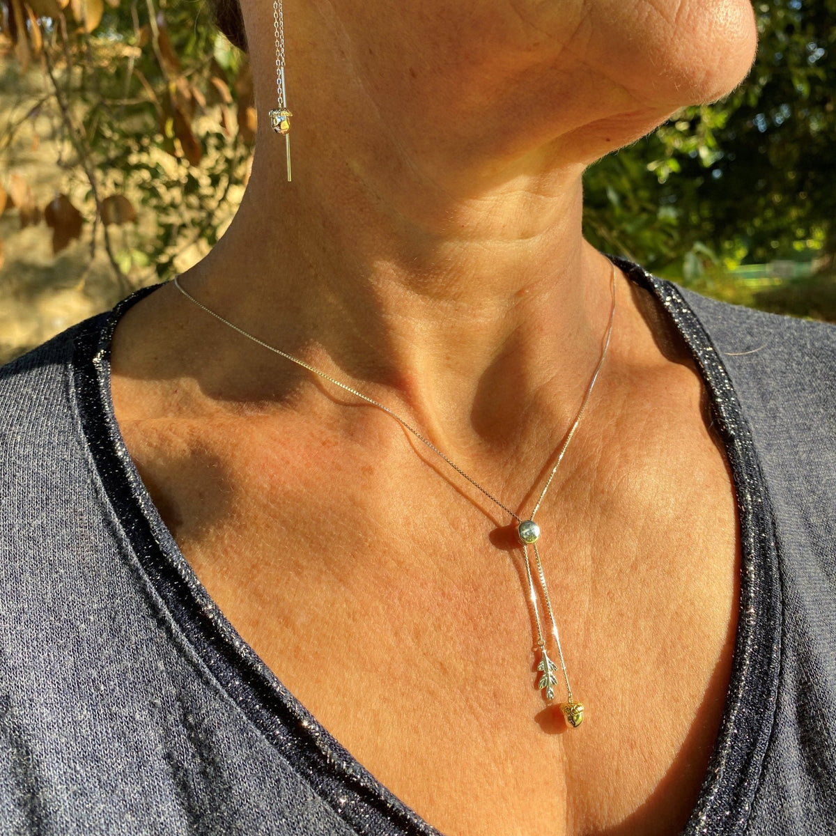 Acorn Slider Necklace - Reeves & Reeves