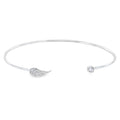 Angel Wing Pave Cuff Sterling Silver Bracelet - Reeves & Reeves