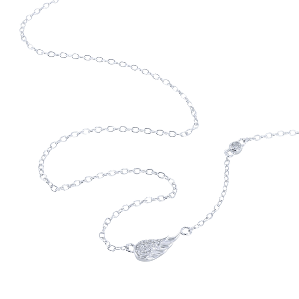 Angel Wing Pavé Sterling Silver Necklace - Reeves & Reeves
