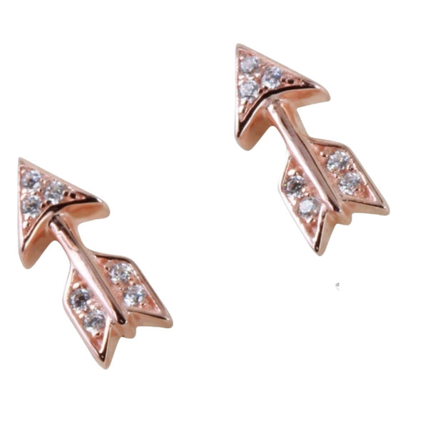 Arrow Pave Sterling Silver Stud Earrings