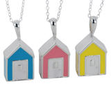 Beach Hut Sterling Silver and Enamel Necklace - Reeves & Reeves