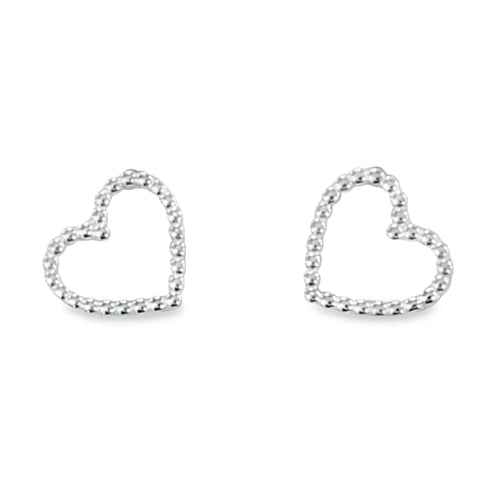 Beaded Heart Stud Earrings - Reeves & Reeves