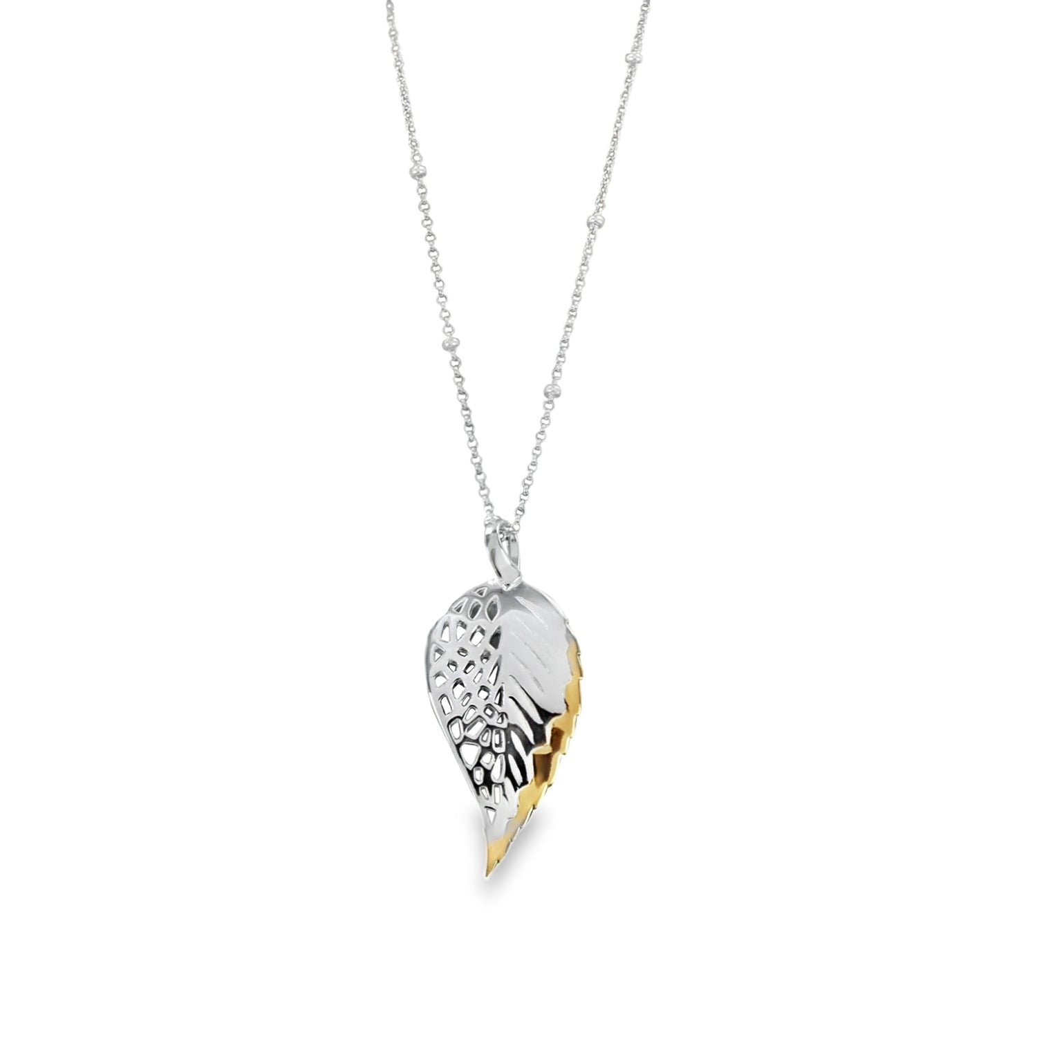 Beech Leaf Necklace in Sterling Silver - Reeves & Reeves