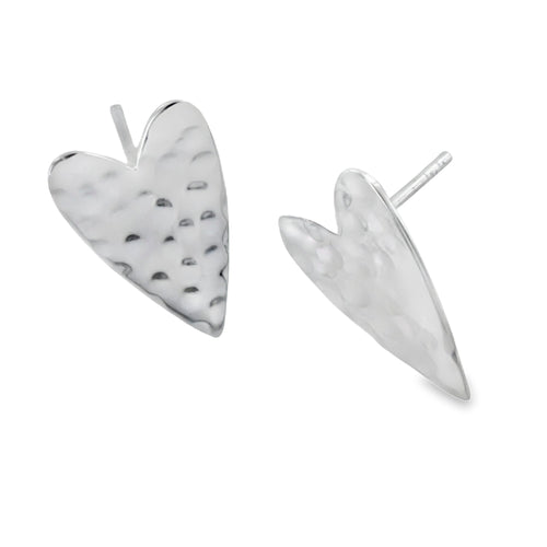 Big Love Sterling Silver Heart Stud Earrings - Reeves & Reeves