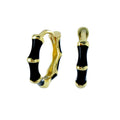 Black and Gold Bamboo Hoop Earrings - Reeves & Reeves