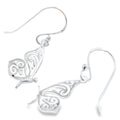 Butterfly Drop Earrings in Sterling Silver - Reeves & Reeves