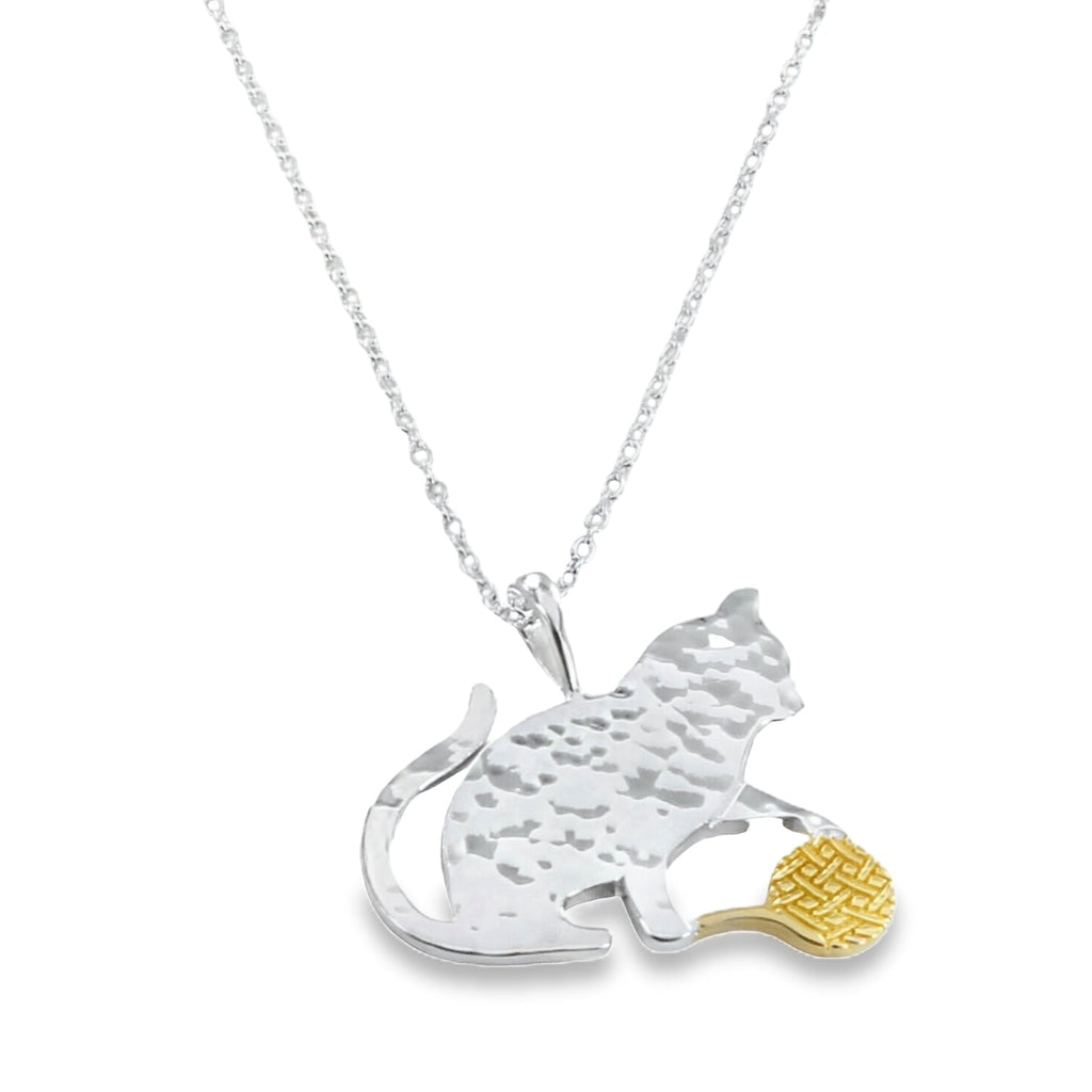 Cat and Wool Sterling Silver Necklace - Reeves & Reeves