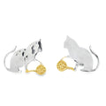 Cat and Wool Sterling Silver Stud Earrings - Reeves & Reeves
