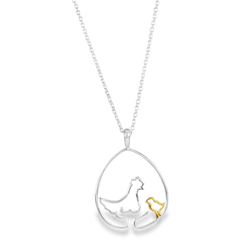 Chicken and Chick Sterling Silver Necklace - Reeves & Reeves