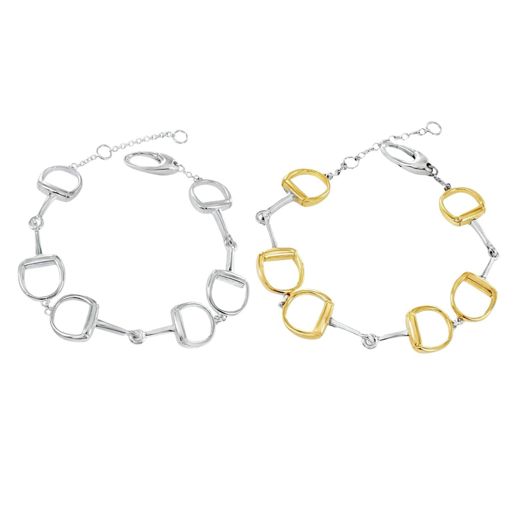 Chunky Sterling Silver and Gold Plated Snaffle Bracelet - Reeves & Reeves