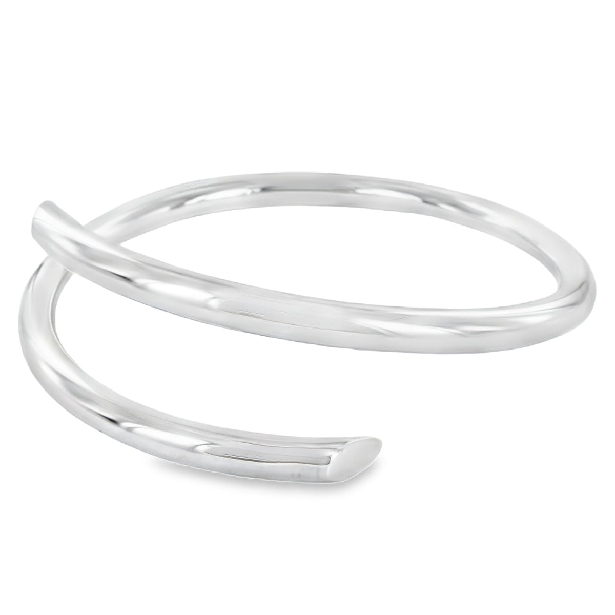 Chunky Sterling Silver Skelter Bangle - Reeves & Reeves