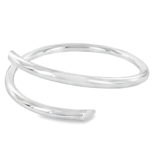 Chunky Sterling Silver Skelter Bangle - Reeves & Reeves