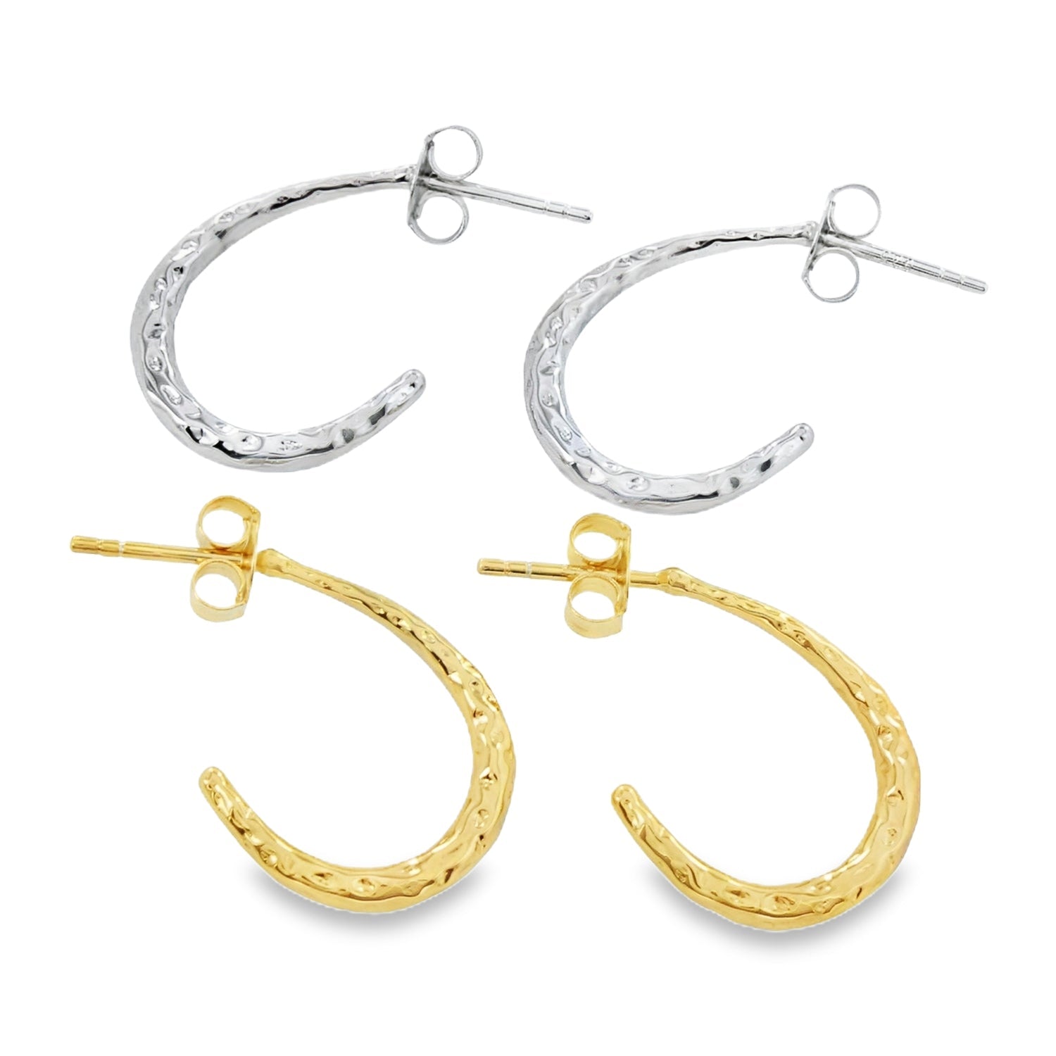 Classic Hammered Hoop Earring - Reeves & Reeves