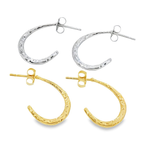Classic Hammered Hoop Earring - Reeves & Reeves
