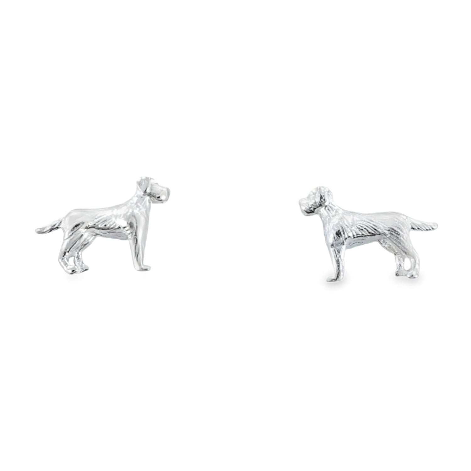 Classic Labrador Silver Stud Earrings - Reeves & Reeves