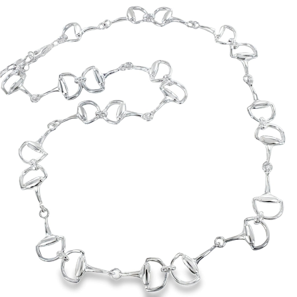 Classic Large Sterling Silver Snaffle Necklace - Reeves & Reeves