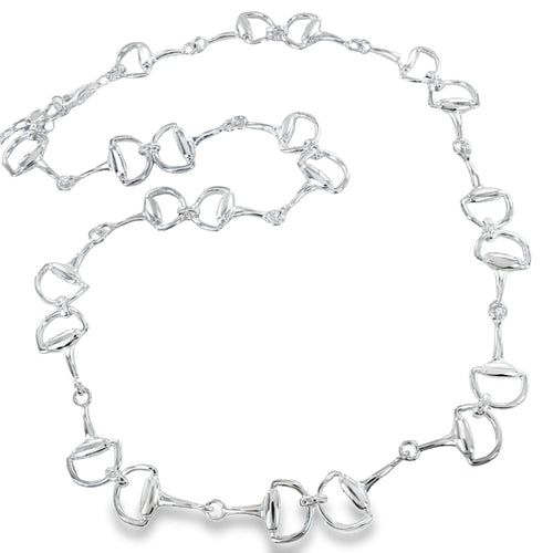 Classic Large Sterling Silver Snaffle Necklace - Reeves & Reeves