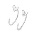 Crescent Heart Sterling Silver Hoop Earrings - Reeves & Reeves