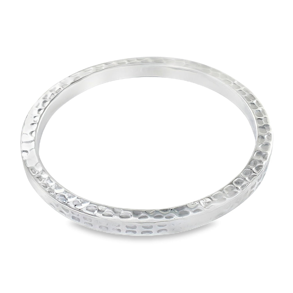 Cube Sterling Silver Shine Bangle - Reeves & Reeves