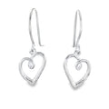 Curly Heart Earrings in Sterling Silver - Reeves & Reeves