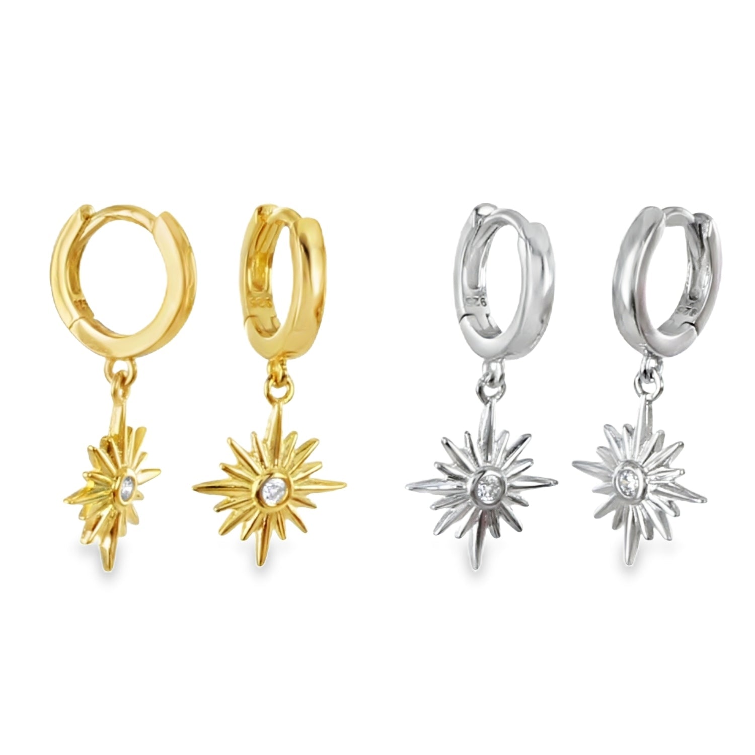 CZ Star Sleeper Earrings - Reeves & Reeves