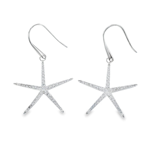 CZ Starfish Drop Earrings - Reeves & Reeves