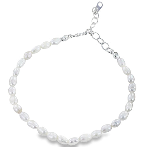 Dainty White Natural Pearl Bracelet - Reeves & Reeves