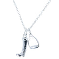 Detailed Sterling Silver Boot and Stirrup necklace - Reeves & Reeves