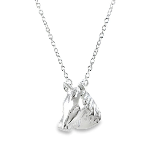 Detailed Sterling Silver Horse Head Necklace - Reeves & Reeves