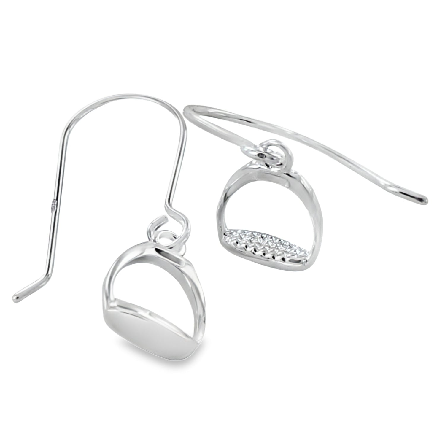 Detailed Sterling Silver Stirrup Earrings - Reeves & Reeves