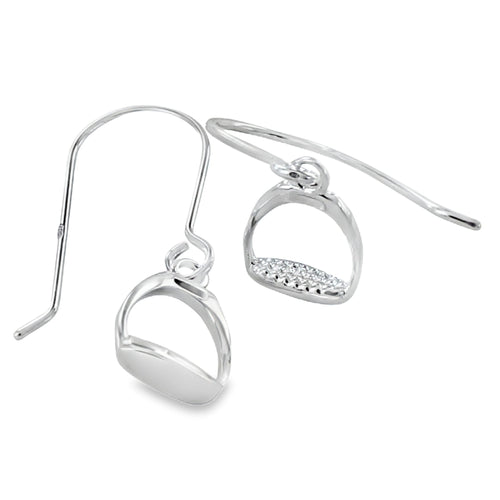 Detailed Sterling Silver Stirrup Earrings - Reeves & Reeves